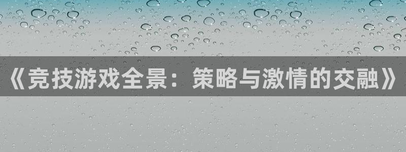 极悦娱乐怎么注册：《竞技游戏全景：策略与激情的交融》