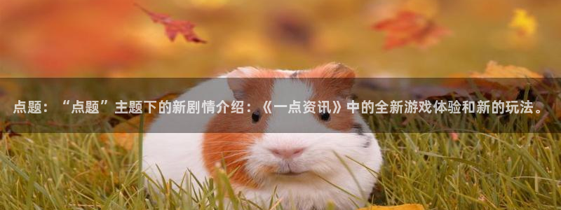 极悦娱乐线路测试：点题：“点题”主题下的新剧情介绍：《一点资